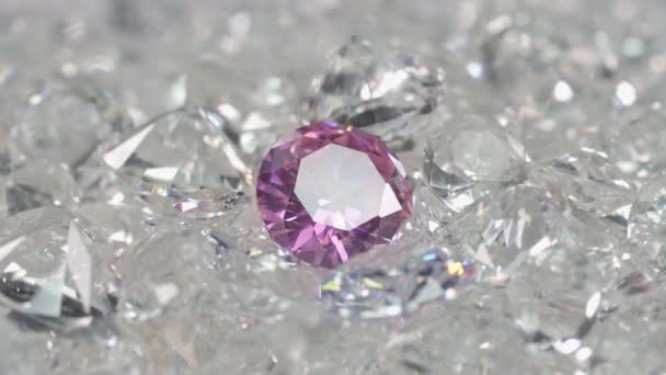 Vista Cerca Diamantes Concepto Joyería — Vídeo de stock