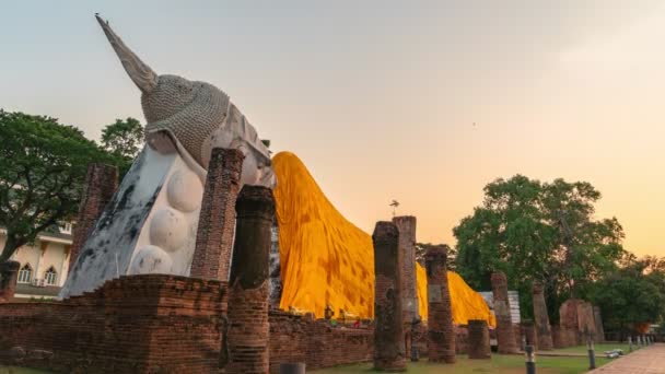 Timelapse Bij Wat Khun Inthapramun Tempel Die Sukhothai Tijdperk Werd — Stockvideo