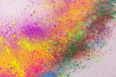 Zemindeki çeşitli renklerin üst görünümü katmanlar halinde dizilmiş güzel ve boyutsal görünüyor.