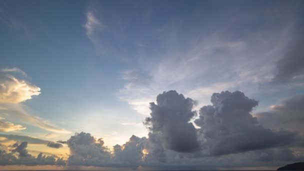 Tempo Imagens Lapso Nuvens Chuva Nuvens Tempestade Escura Pôr Sol — Vídeo de Stock