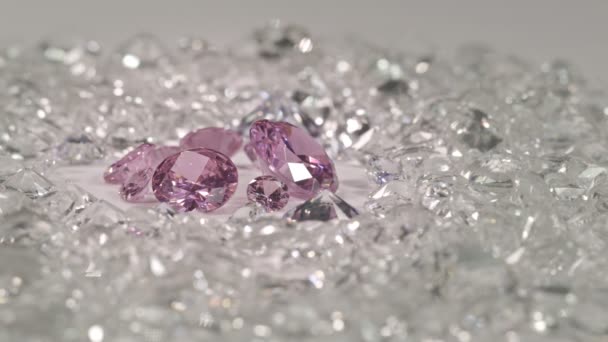 Vista Cerca Diamantes Concepto Joyería — Vídeo de stock
