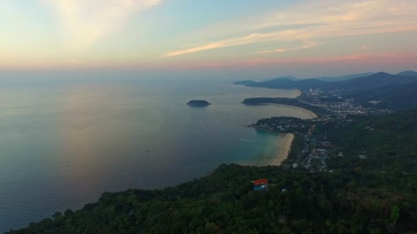 Vanuit Lucht Uitzicht Drie Stranden Uitkijkpunt Bij Zonsondergang Het Populaire — Stockvideo