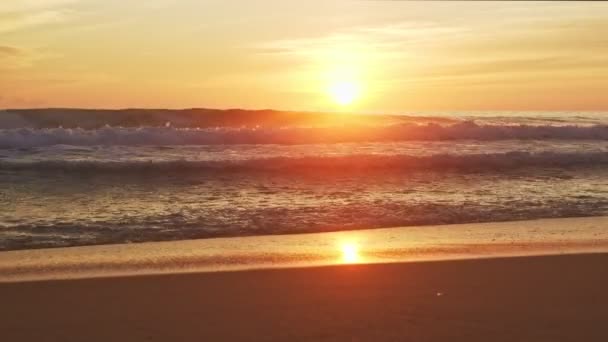 Červený Západ Slunce Nad Mořskými Záběry Obrázek Přírody Vysoce Kvalitní — Stock video