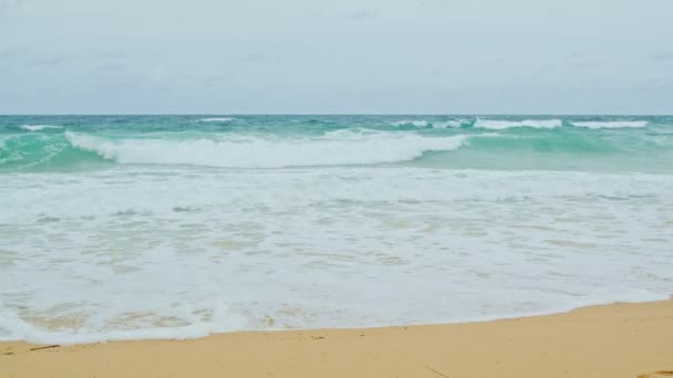 Pantai Kecil Nui Pantai Itu Tengah Tengah Promthep Jubah Gelombang — Stok Video