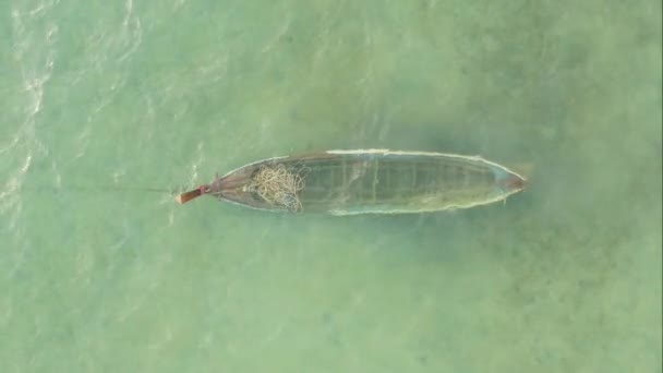 Barca Dalla Coda Lunga Affondò Sotto Mare — Video Stock