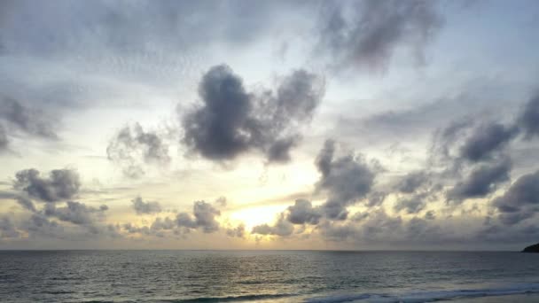 Zeezicht Golven Naadloze Lus Het Witte Phuket Zandstrand Wandel Bij — Stockvideo