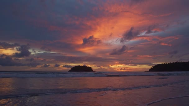 Piękny Zachód Słońca Kanale Między Wyspami — Wideo stockowe