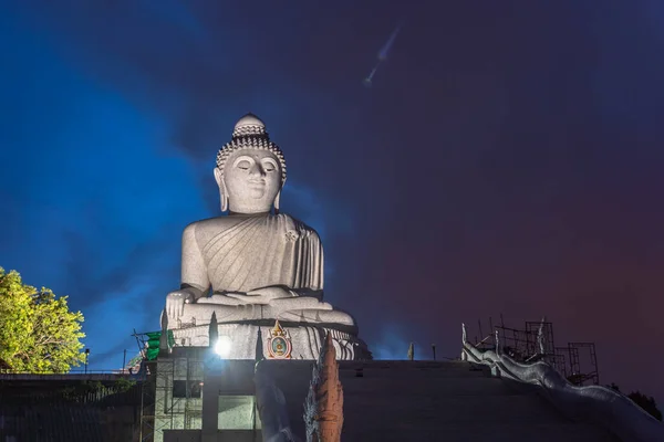 Aerial View Dark Blue Cloud Phuket Big Buddha — Stock Photo, Image