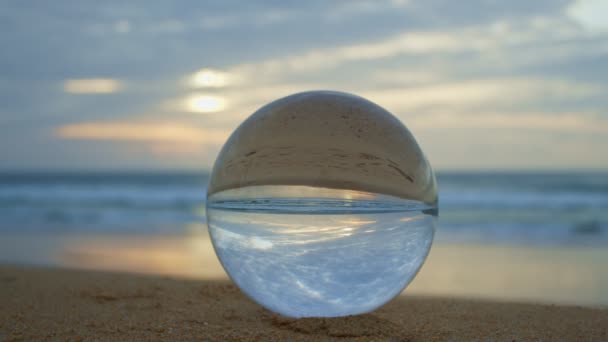 Coucher Soleil Magique Dans Une Boule Cristal — Video