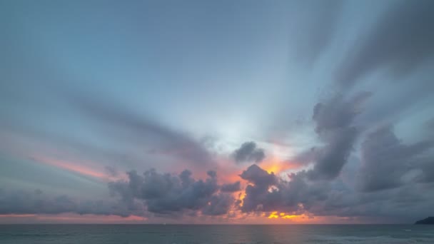 Zeitraffer Wolke Bewegt Sich Atemberaubendem Sonnenuntergang — Stockvideo