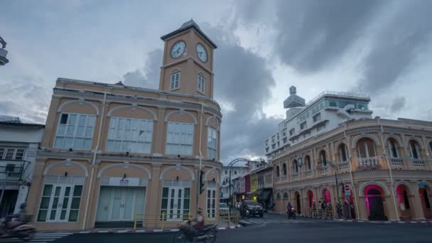 Phuket Thajsko Červenec 2021 Mrak Při Západu Slunce Nad Architektonickým — Stock video