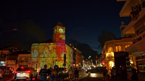 Phuket Şehri Tayland Phuket Eski Kasabası Ndaki Muhteşem Binalar Sino — Stok video