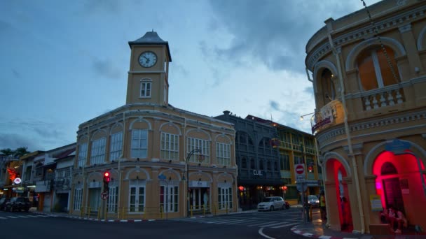 Phuket Ville Thaïlande Incroyable Beaux Bâtiments Dans Vieille Ville Phuket — Video