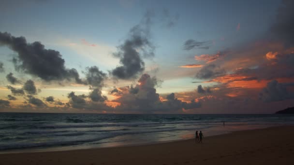 Schöner Sonnenuntergang Über Dem Meer Urlaubskonzept — Stockvideo