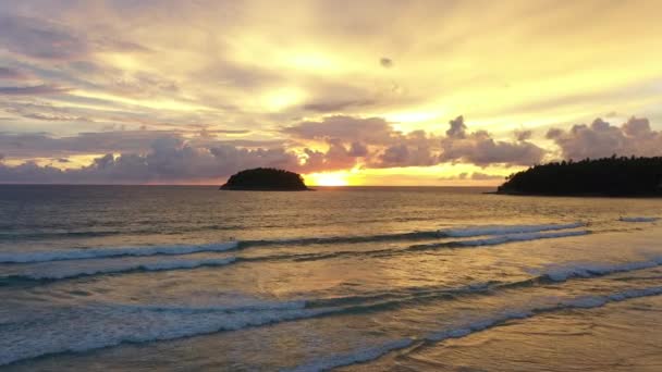 Schöne Meer Und Himmel Hintergrund Sonnenuntergang Oder Sonnenaufgang Kata Strand — Stockvideo