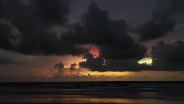 Paisaje Vista Del Mar Playa Día Verano Atardecer — Vídeos de Stock