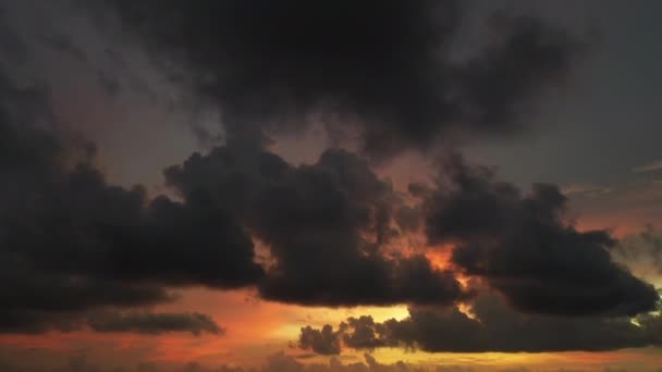 Ciel Avec Coucher Soleil Sur Mer — Video