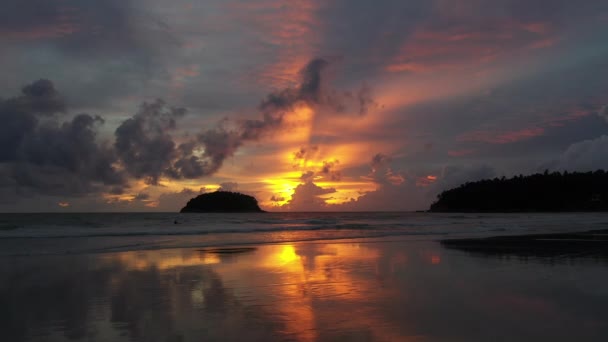 Piękny Ocean Tło Nieba Zachód Słońca Lub Wschód Słońca Niebo — Wideo stockowe