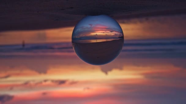 Lapso Tiempo Vista Del Cielo Impresionante Crepúsculo Bola Cristal — Vídeo de stock