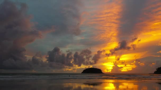 Piękny Ocean Tło Nieba Zachód Słońca Lub Wschód Słońca Niebo — Wideo stockowe