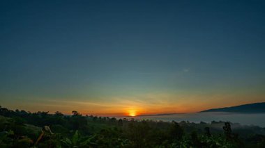 Nefes kesen bir gün doğumu sislerle kaplı bir orman ve yuvarlanan tepeler üzerine sıcak altın bir ışık saçarak sakin ve atmosferik bir manzara yaratıyor. Doğa, sükunet ve yeni başlangıçlar için idealdir..