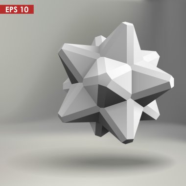 3D geometrik şekil beyaz