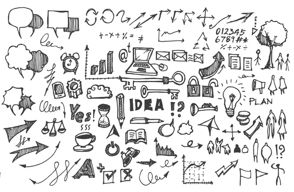 İş karalamalar handrawn mürekkep kroki.