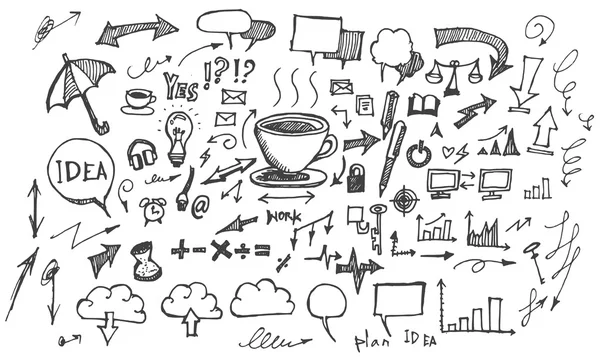 İş karalamalar handrawn mürekkep kroki.