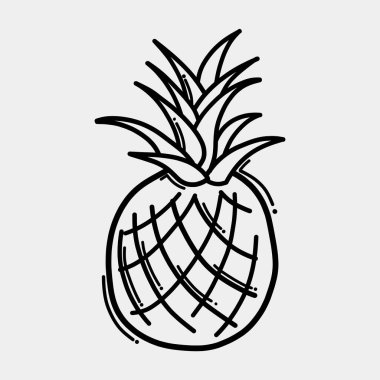Ananas karalama vektör simgesi. Çizim çizimi el çizimi çizimi çizimi.