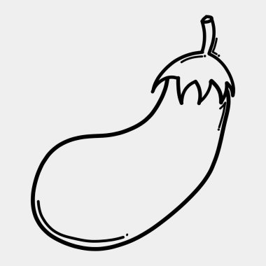 Patlıcan karalama vektör simgesi. Çizim çizimi el çizimi çizimi çizimi.