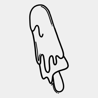 Dondurma karalama vektör simgesi. Çizim çizimi el çizimi çizimi çizimi.