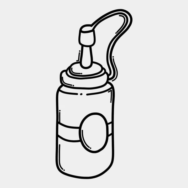 Sauce Bottle Doodle Vector Icon Drawing Sketch Illustration Hand Drawn — Stock Vector