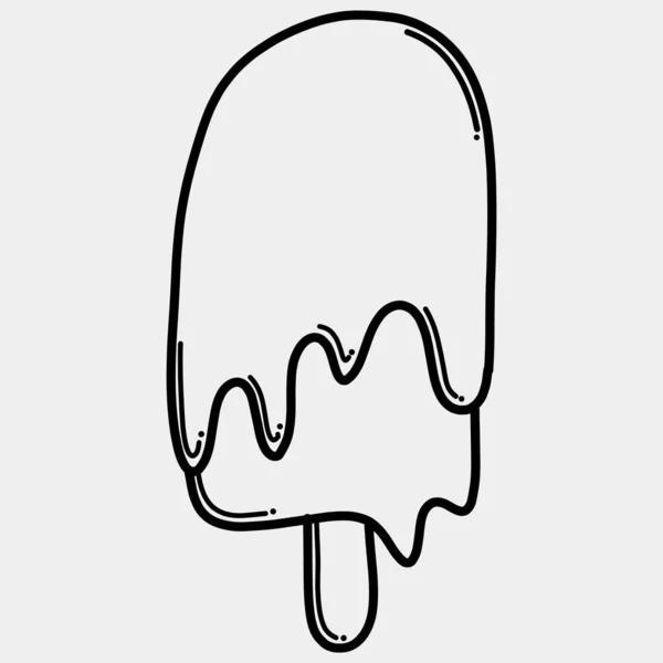 Helado Garabato Vector Icono Dibujo Boceto Ilustración Dibujado Mano Línea — Archivo Imágenes Vectoriales