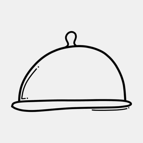 Εικονίδιο Φορέα Κάλυψης Τροφίμων Doodle Σχεδίαση Σχεδιαγράμματος Ζωγραφισμένης Γραμμής — Διανυσματικό Αρχείο