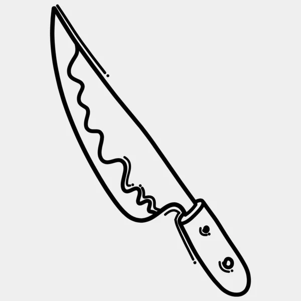 Knife Doodle Vector Icon Drawing Sketch Illustration Hand Drawn Line — Stock Vector