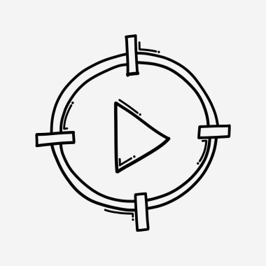 Karalama vektörü simgesini oyna. Çizim çizimi el çizimi çizimi çizimi.