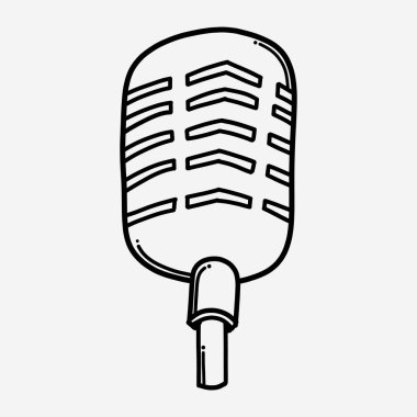 mikrofon karalama vektör simgesi. Çizim çizimi el çizimi çizimi çizimi.