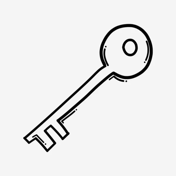 Sleutel Doodle Vector Icoon Tekening Schets Illustratie Hand Getrokken Lijn — Stockvector