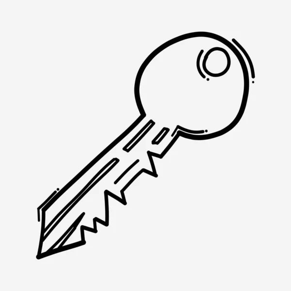 Sleutel Doodle Vector Icoon Tekening Schets Illustratie Hand Getrokken Lijn — Stockvector