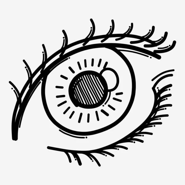 Eye Doodle Vector Icon Drawing Sketch Illustration Hand Drawn Line — Stock Vector