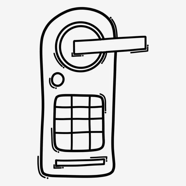 Digital Smart Door Lock Doodle Vector Icon Kreslení Kresby Kresby — Stockový vektor