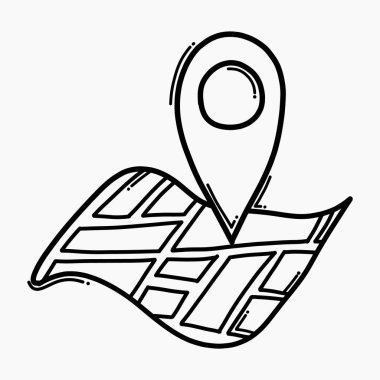 Location doodle vector icon. Drawing sketch illustration hand drawn line. vector
