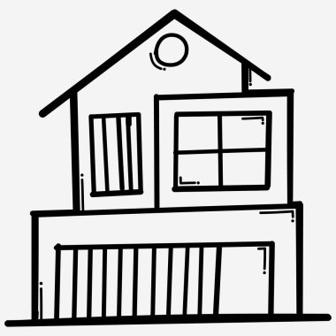 Ev yapımı karalama vektör ikonu. Çizim çizimi el çizimi çizimi çizimi.