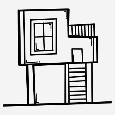 Ev yapımı karalama vektör ikonu. Çizim çizimi el çizimi çizimi çizimi.
