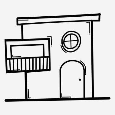 Ev yapımı karalama vektör ikonu. Çizim çizimi el çizimi çizimi çizimi.