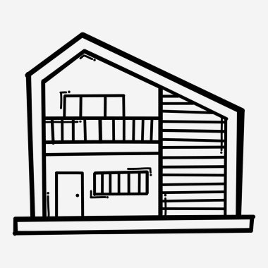 Ev yapımı karalama vektör ikonu. Çizim çizimi el çizimi çizimi çizimi.
