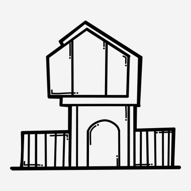 Ev yapımı karalama vektör ikonu. Çizim çizimi el çizimi çizimi çizimi.