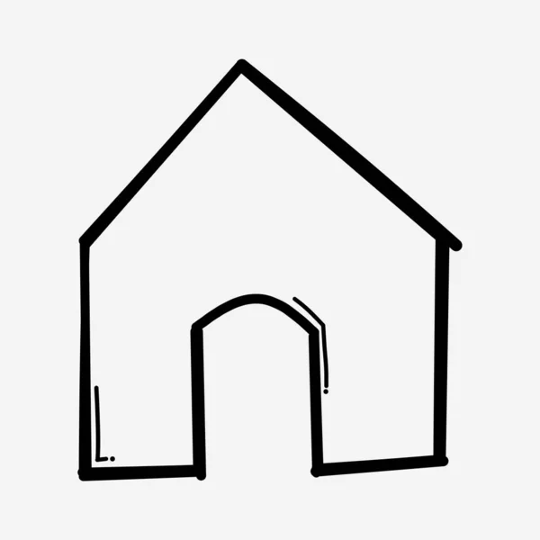 Edificio Casa Doodle Vector Icono Dibujo Boceto Ilustración Dibujado Mano — Archivo Imágenes Vectoriales