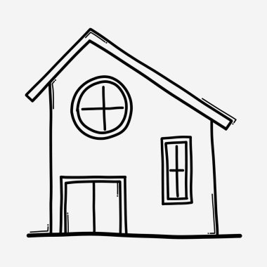 Ev karalama vektör simgesi. Çizim çizimi el çizimi çizimi çizimi.