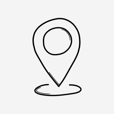 Location doodle vector icon. Drawing sketch illustration hand drawn line. vector